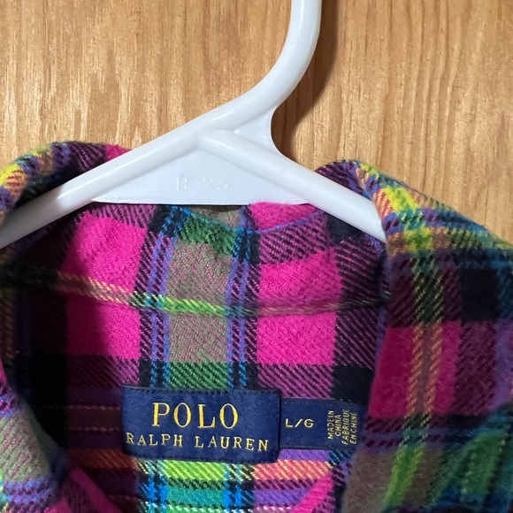 Ralph Lauren Large Long Sleeve Plaid Flannel Button-Up Shirt - Picture 6 of 10